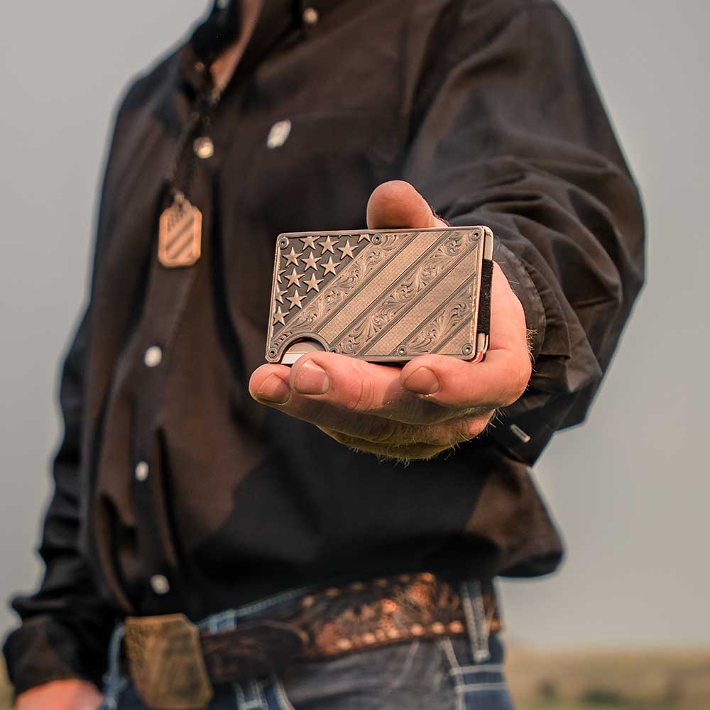 All American Bronze Credit Card Holder | Montana Silversmiths