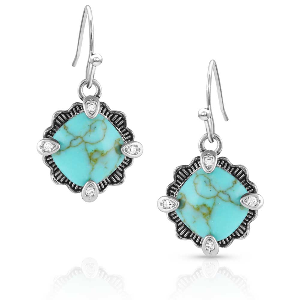 Crystal Cornerstone Turquoise Earrings