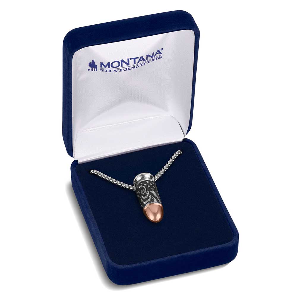 We the People Pistol Bullet Necklace