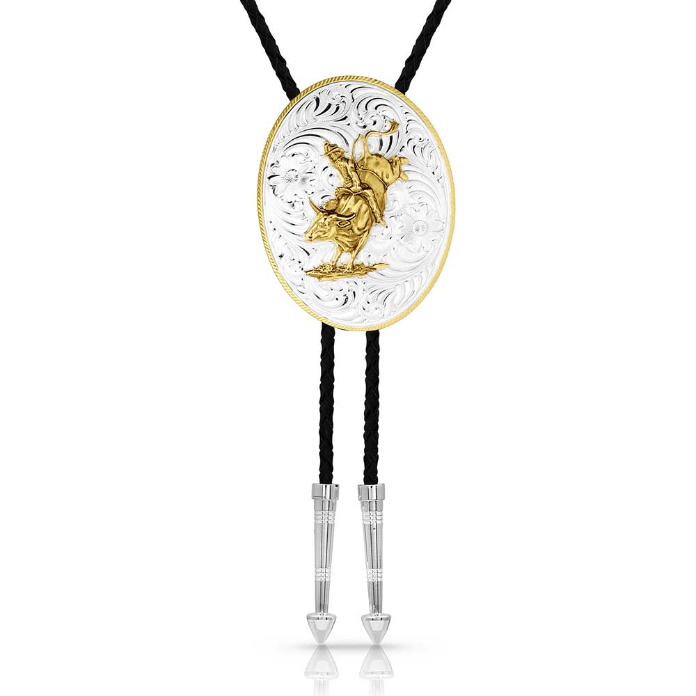 Extra Large Bolo Tie with Bull Rider