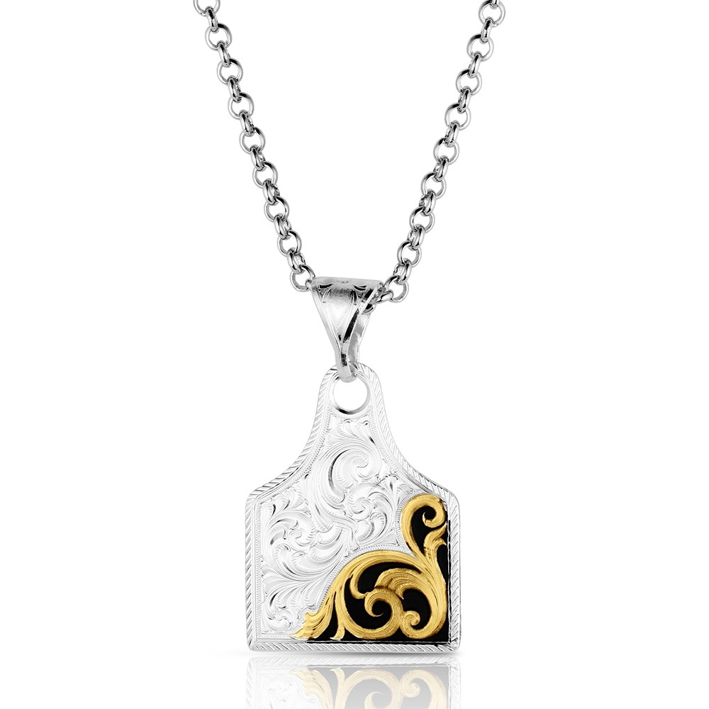 Rural Route Cow Tag Necklace