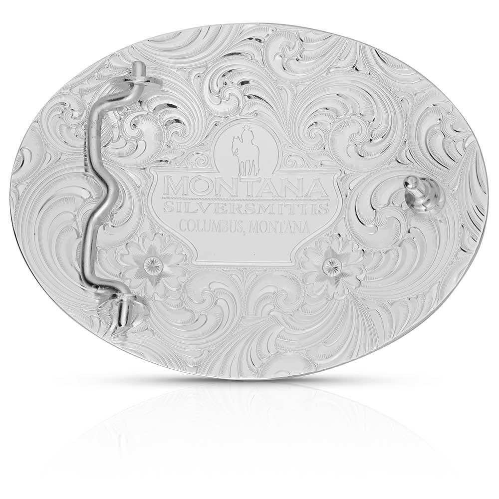 Extra Large Oval Engraved Buckle With Eagle