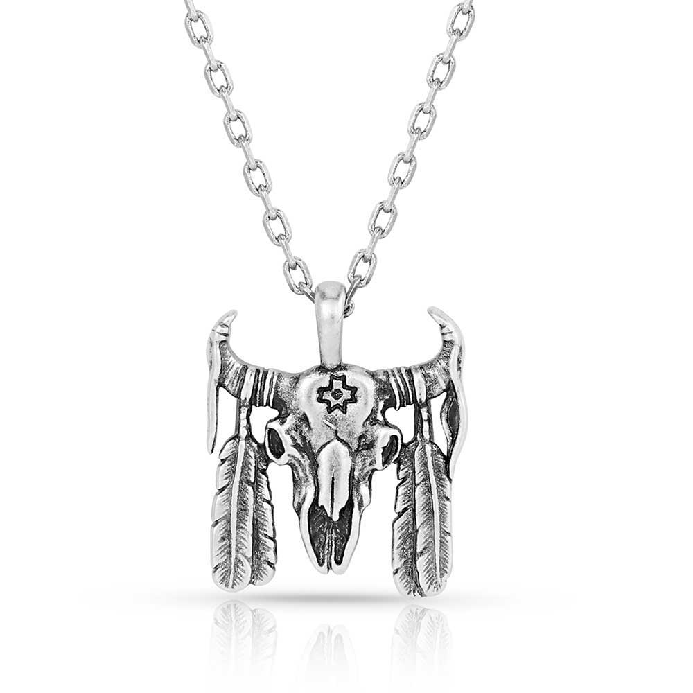 Buffalo Skull Pendant Necklace