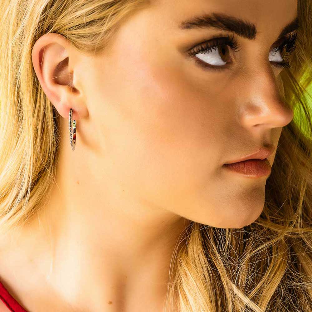 Floral Edge Hoop Earrings