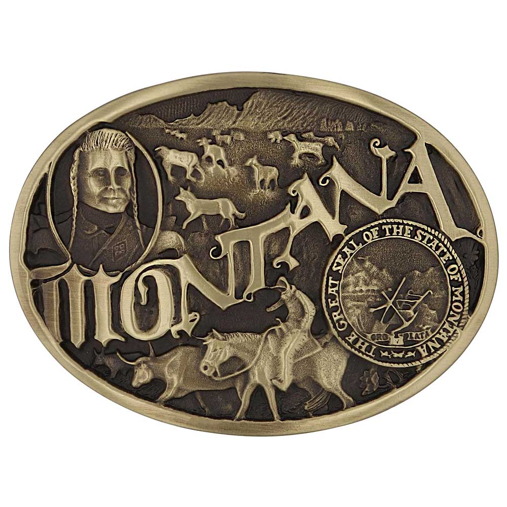 Montana State Heritage Attitude Buckle