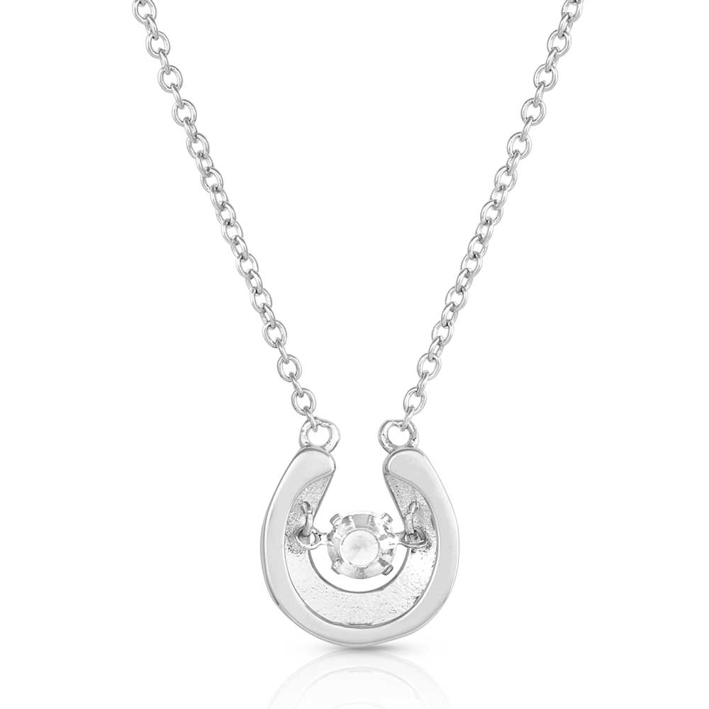 Lucky Dancing Crystal Horseshoe Necklace