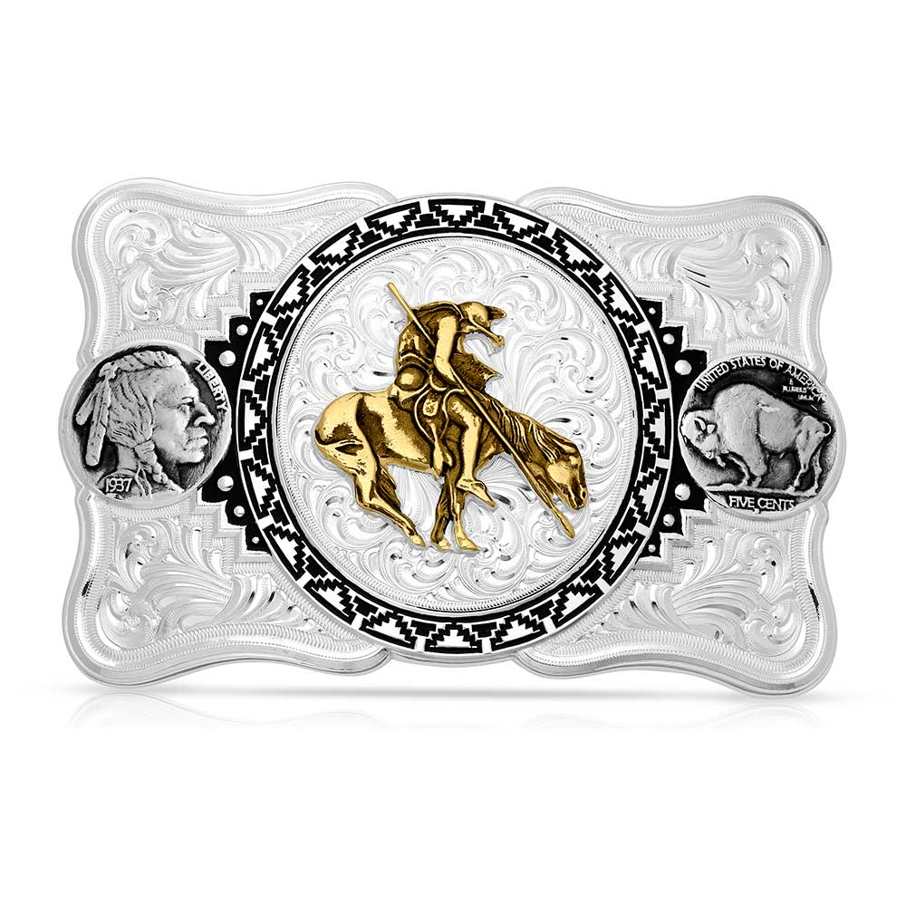 Buffalo Nickel Southwestern Buckle with End of the Trail