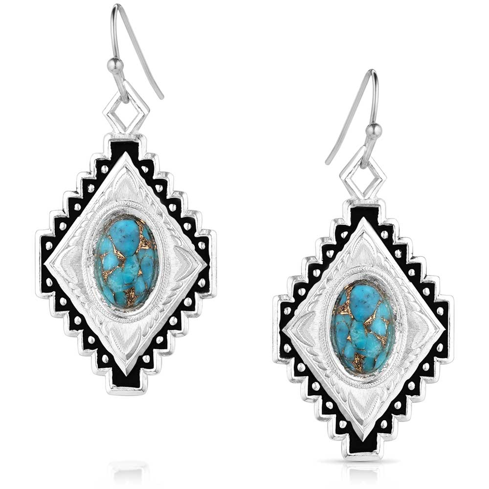 Diamond of the West Turquoise Earrings