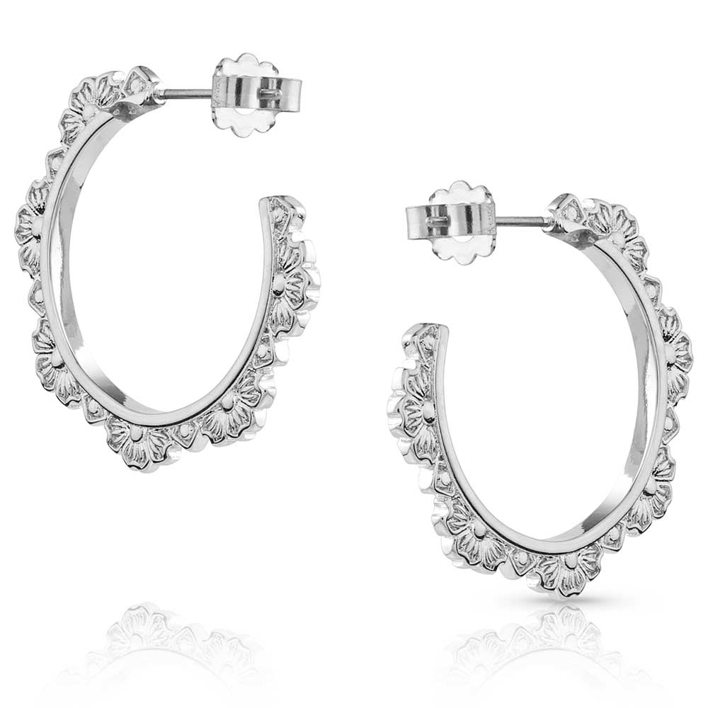 Floral Edge Hoop Earrings