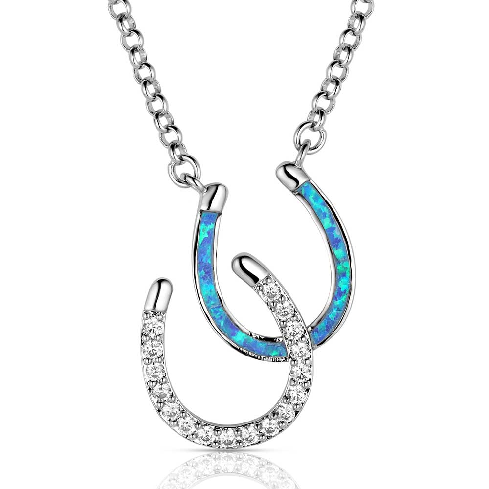 River Lights Double Horseshoe Opal Necklace | Montana Silversmiths