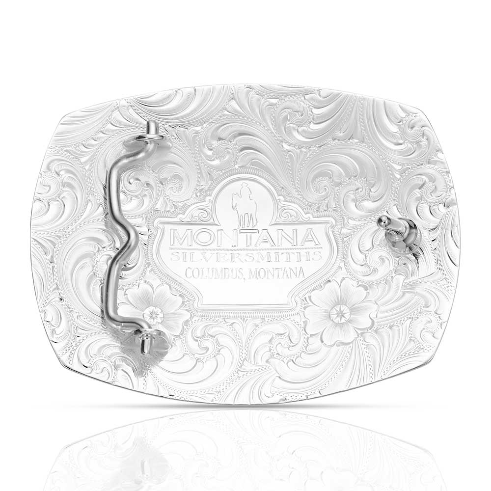 Montana Silversmiths バックル Montana Silversmiths Etched Mountain Scene & Bull Elk Belt Buckle