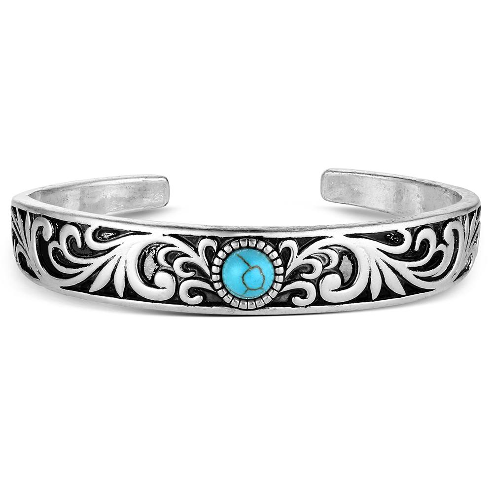Whispering Peaks Turquoise Cuff Bracelet | Montana Silversmiths