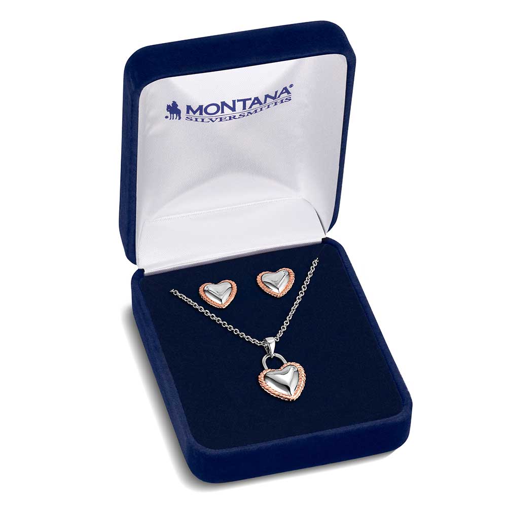 LOVE BY CHANCE & 2 MOONS 2 セット Love You Lots Heart Jewelry Set | Montana Silversmiths