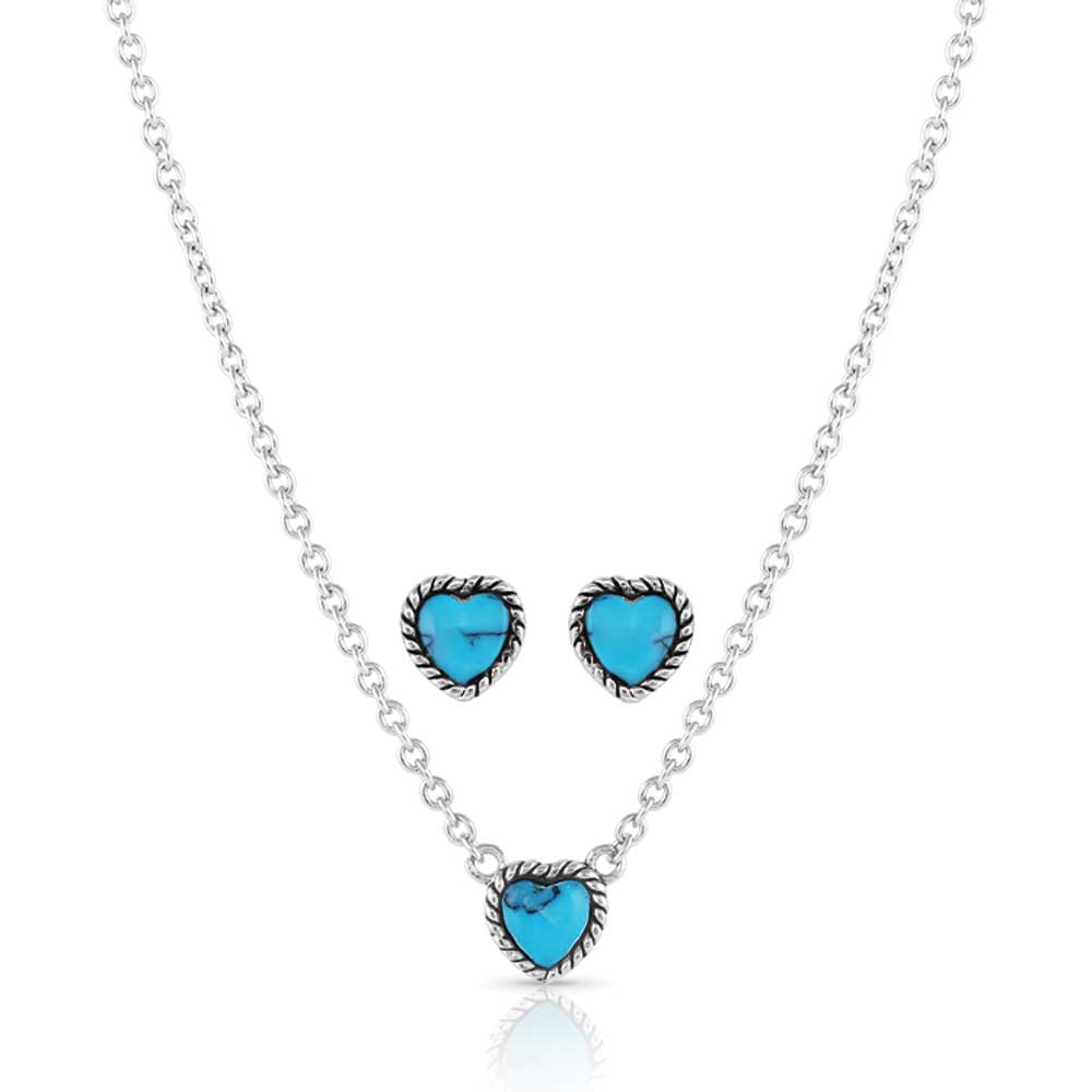Hidden Skies Turquoise Heart Jewelry Set
