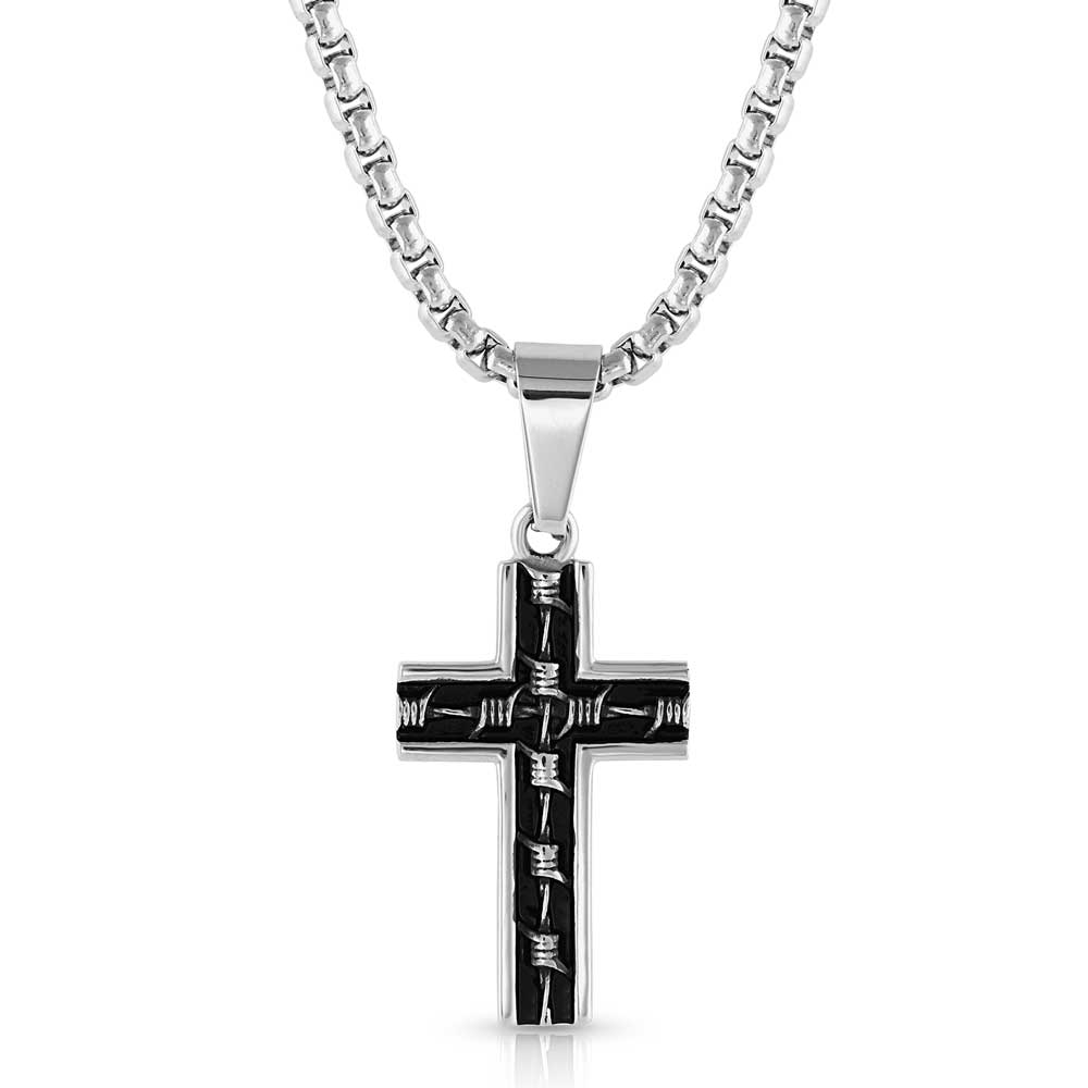 Barbed Wire Cross Necklace