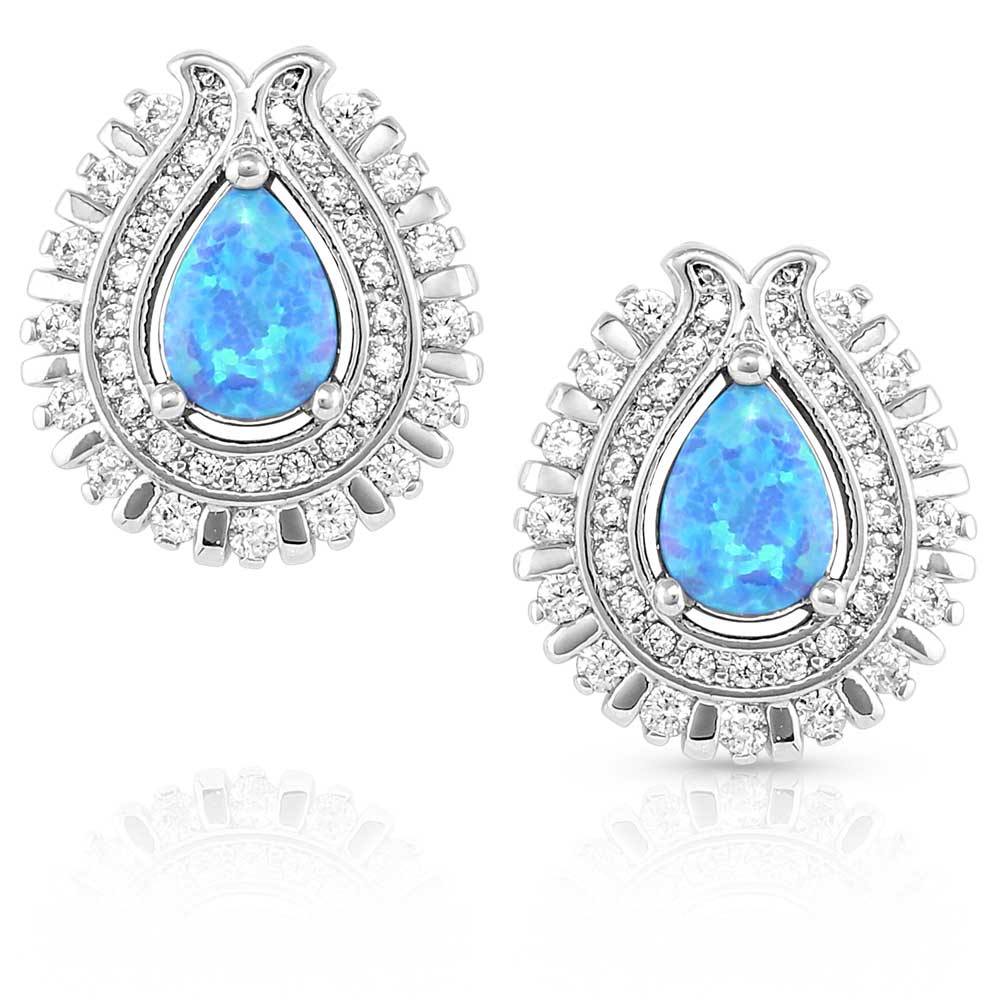 Radiating Crystals Opal Earrings