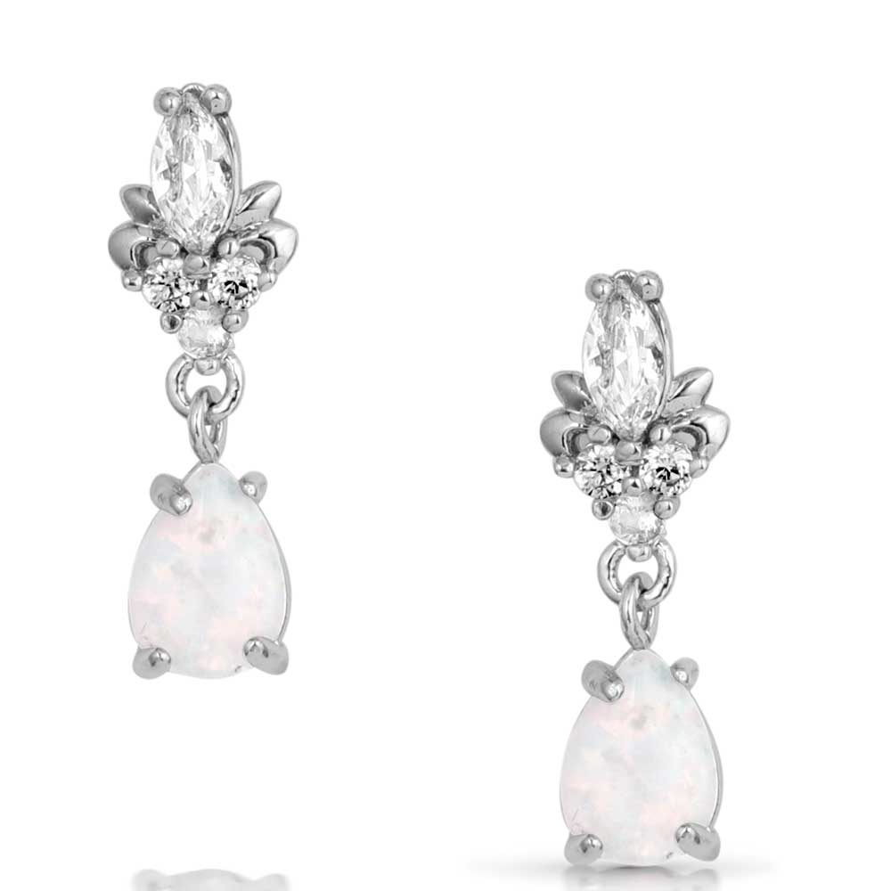 Elegant Harmony White Opal Earrings