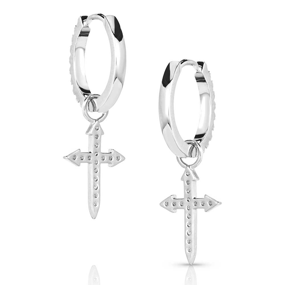 Crystal Devotion Cross Earrings