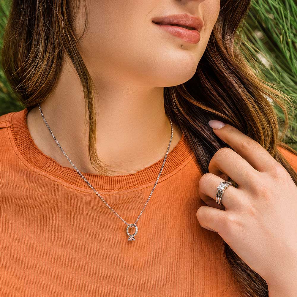 Together Wherever Engagement Ring Necklace
