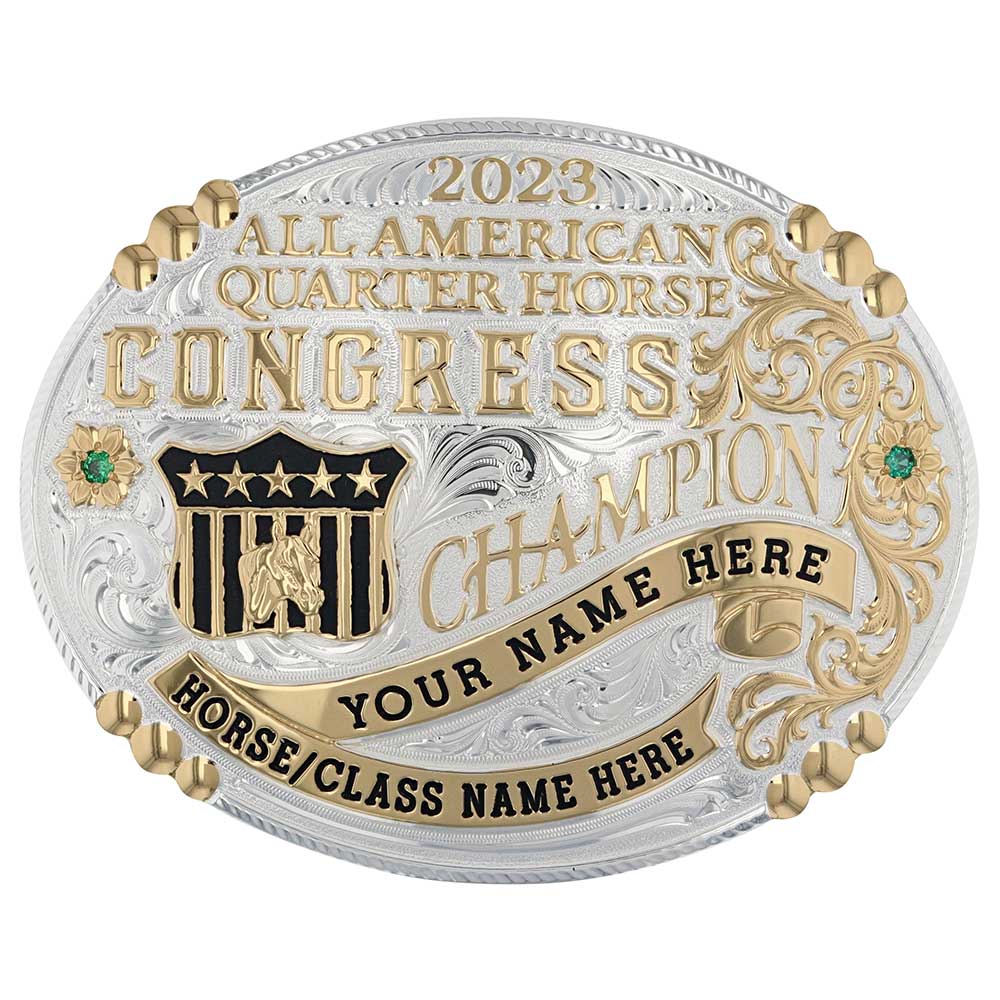 2023 Congress Champion Trophy Buckle with Shadow Box