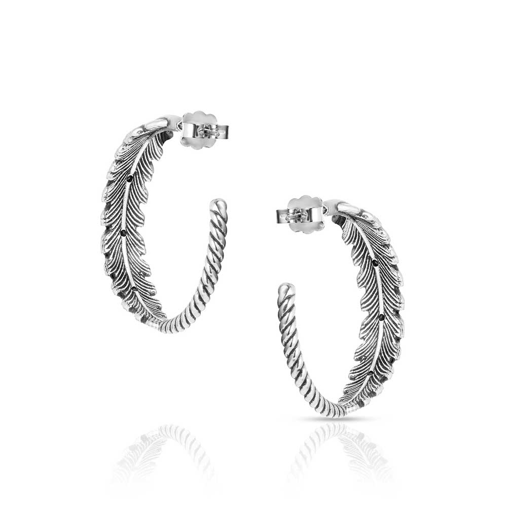 Feathered Path Hoop Earrings