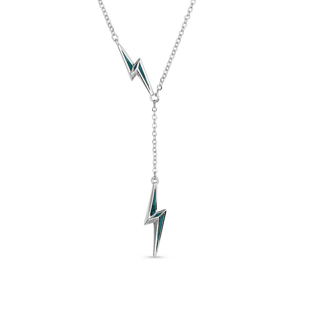 Silver lightning online bolt necklace