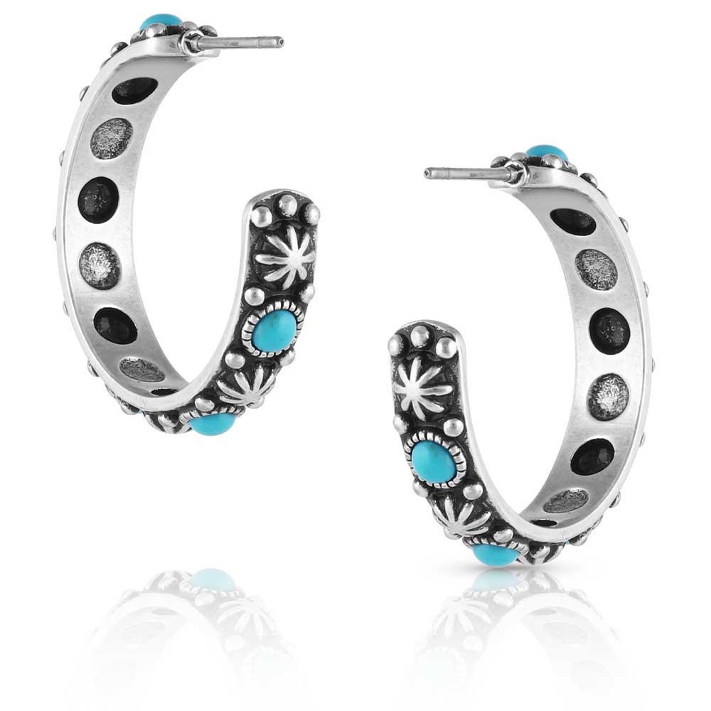 Starlight Starbrite Turquoise Hoop Earrings