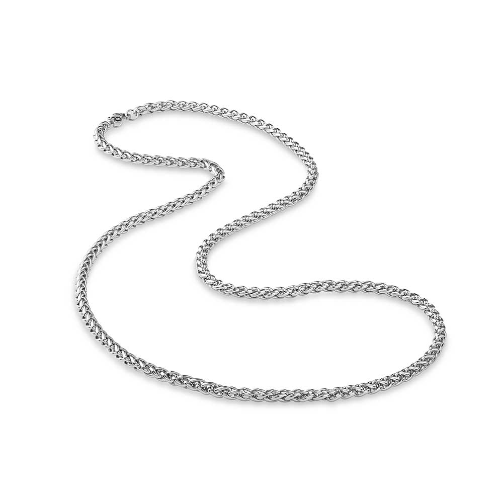 Mens Wheat Chain Necklaces Stainless Steel Silver Tone - The Midgard  Emporium