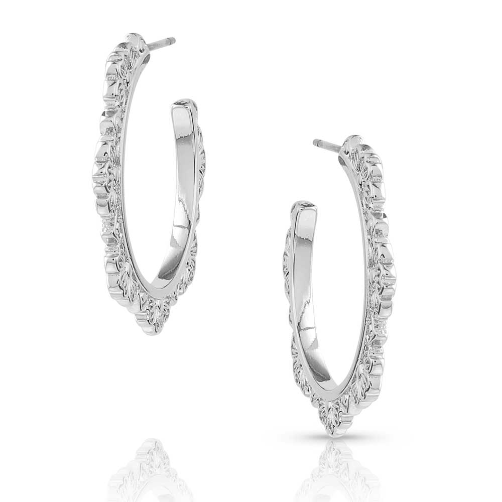 Floral Edge Hoop Earrings