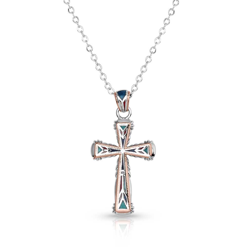 Western Mosaic Cross Necklace